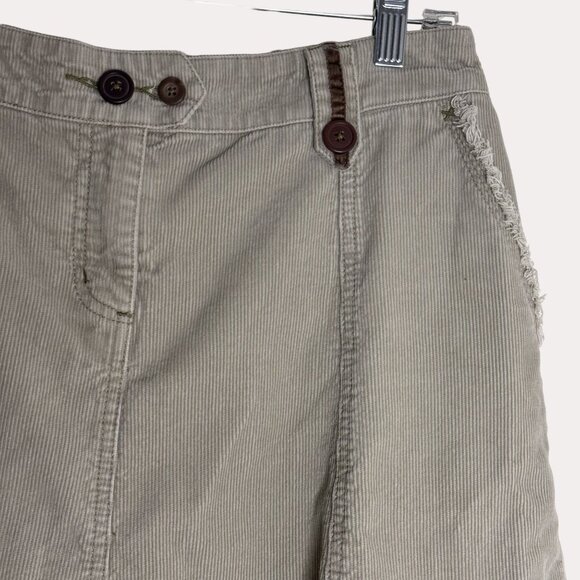 Boden Corduroy Skirt A Line Rough Edge Tan 12 L bv - Picture 2 of 9